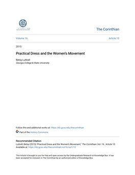 Practical Dress and the Womenâ•Žs Movement