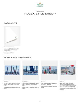 Rolex Et Le Sailgp