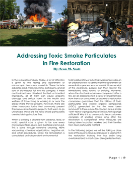 Addressing Toxic Smoke Particulates in Fire Restoration