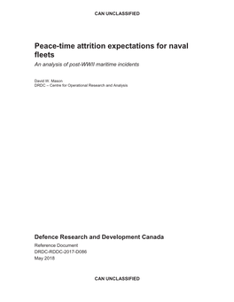 Peace-Time Attrition Expectations for Naval Fleets an Analysis of Post-WWII Maritime Incidents