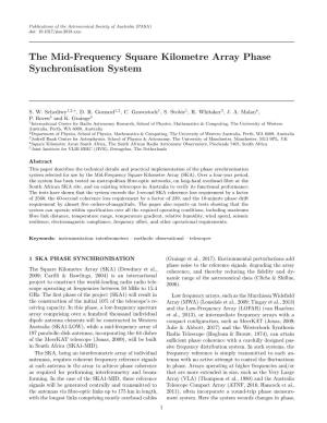 The Mid-Frequency Square Kilometre Array Phase Synchronisation System