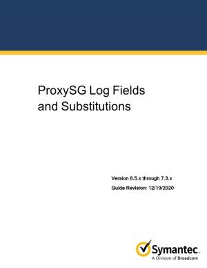Proxysg Log Fields and Substitutions