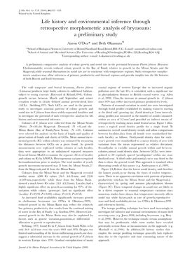 Life History and Environmental Inference Through Retrospective Morphometric Analysis of Bryozoans: Apreliminarystudy