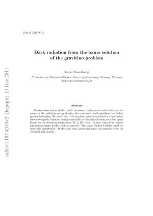 Dark Radiation from the Axino Solution of the Gravitino Problem