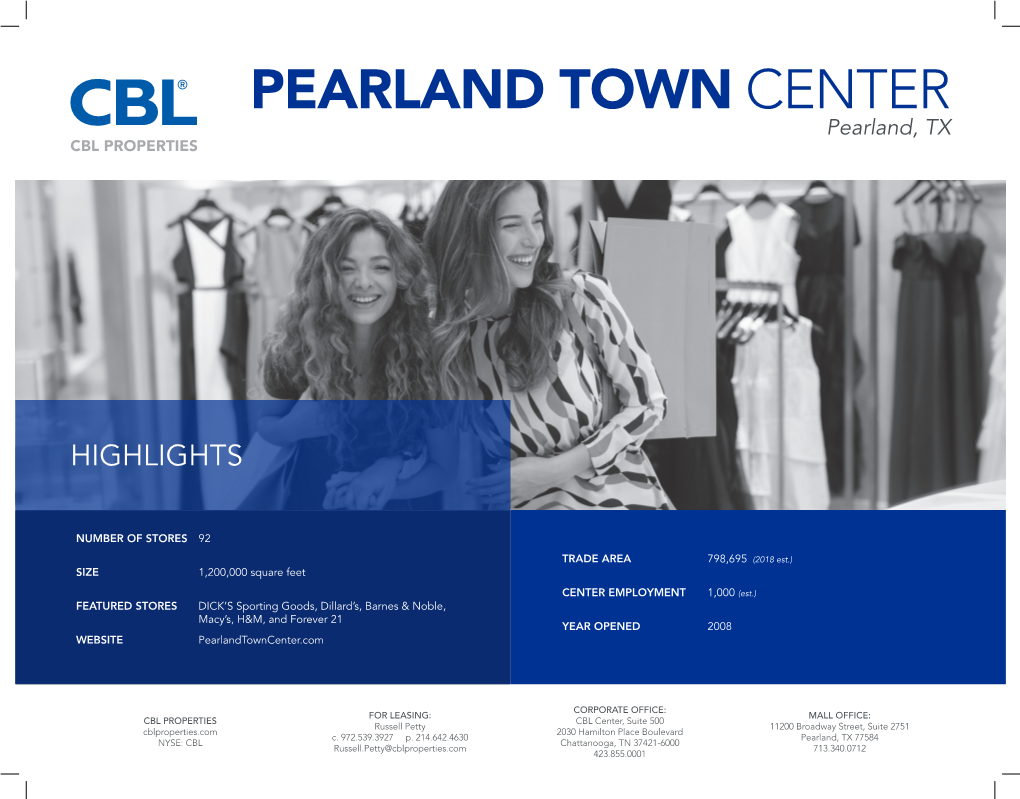 Pearland Town Center-Leasing Sheet-2019.Indd