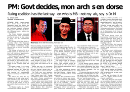 PM: Govt Decides, Monarchs Endorse Ruling Coalition Has the Last Say on Who Is MB - Not Royals, Says Dr M
