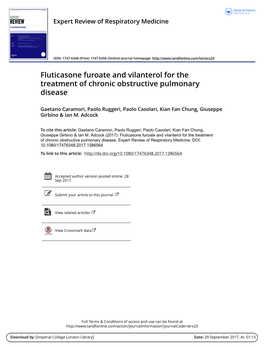 Fluticasone Furoate and Vilanterol for the Treatment of Chronic Obstructive Pulmonary Disease