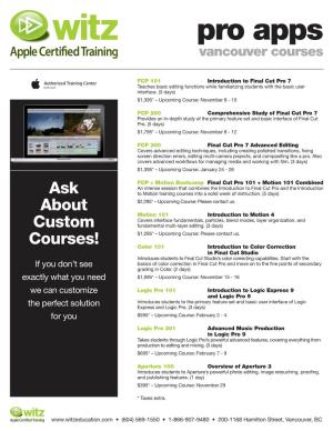 Pro Apps Vancouver Courses