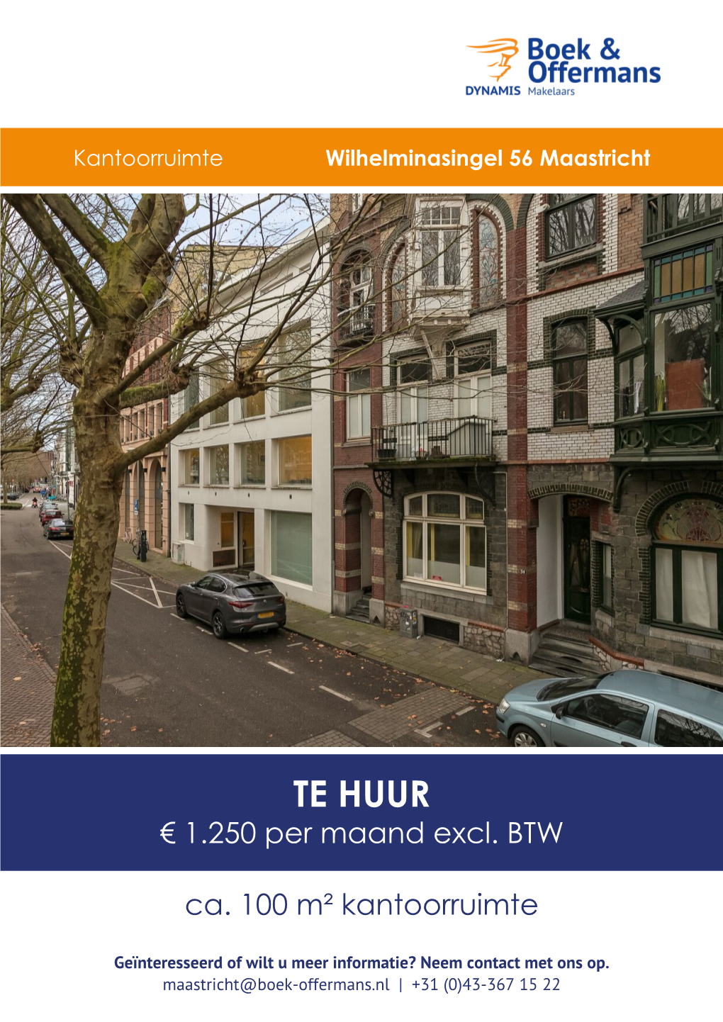 Te Huur: Wilhelminasingel 56 in Maastricht