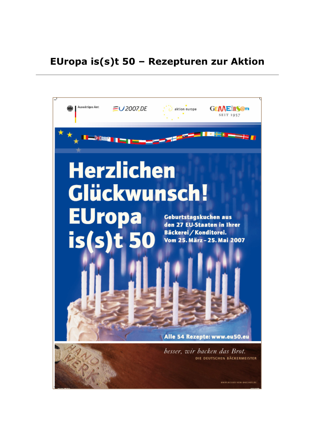 Europa Is(S)T 50 – Rezepturen Zur Aktion