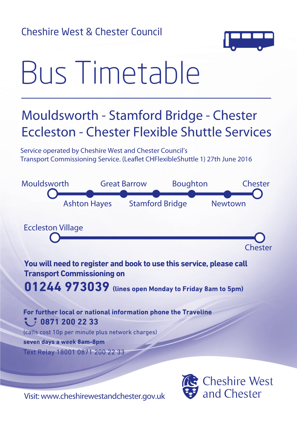 Mouldsworth - Stamford Bridge - Chester Eccleston - Chester Flexible Shuttle Services