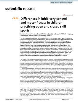 Differences in Inhibitory Control and Motor Fitness in Children Practicing