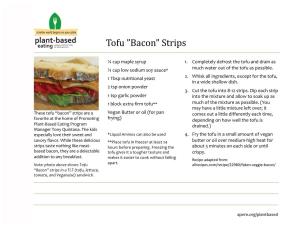 Tofu Bacon Strips Recipe
