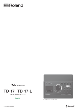 Data List * the Illustration Shows the TD-17