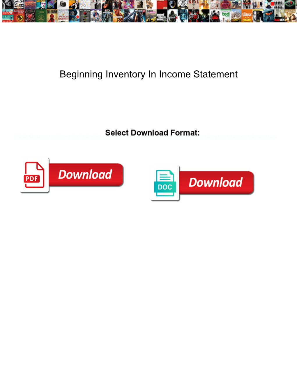 Beginning Inventory in Income Statement