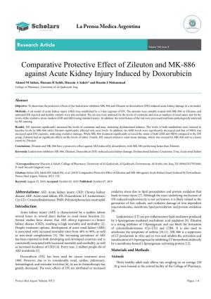Comparative Protective Effect of Zileuton and MK-886 Against Acute