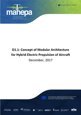 D1.1: Concept of Modular Architecture for Hybrid Electric Propulsion of Aircraft December, 2017