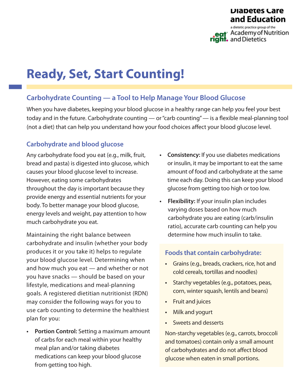 Carbohydrate Counting