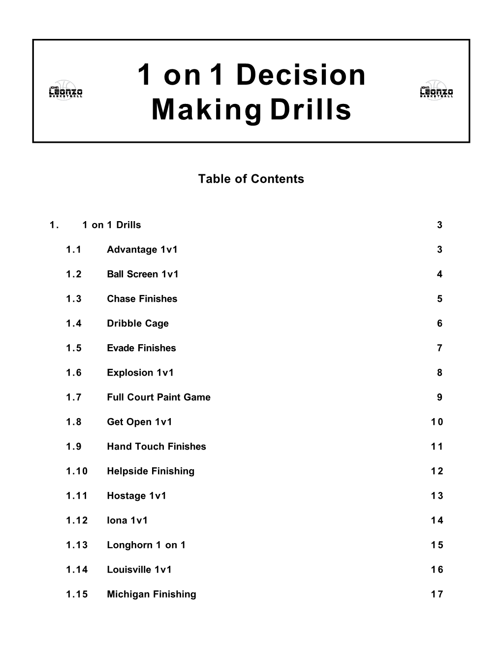 1 on 1 Decision Making Drills