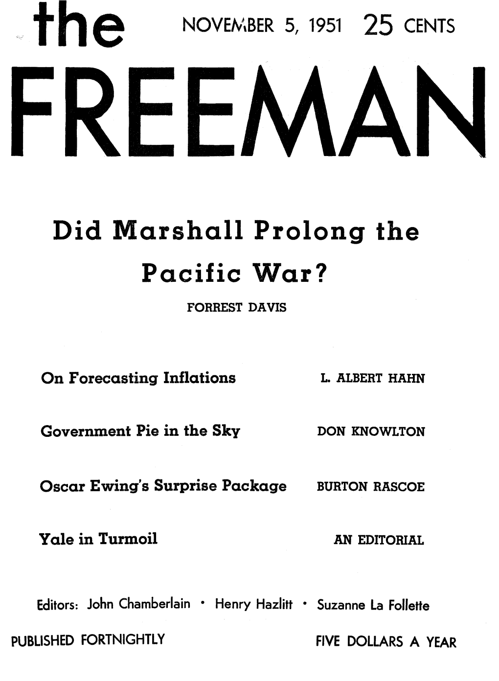 The Freeman November 1951