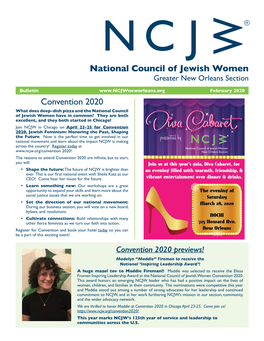 National Council of Jewish Women Convention 2020
