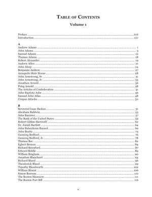 TABLE of CONTENTS Volume 1