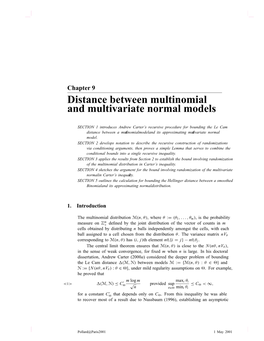 Distance Between Multinomial and Multivariate Normal Models