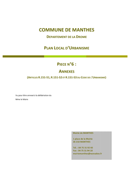 Commune De Manthes Departement De La Drome