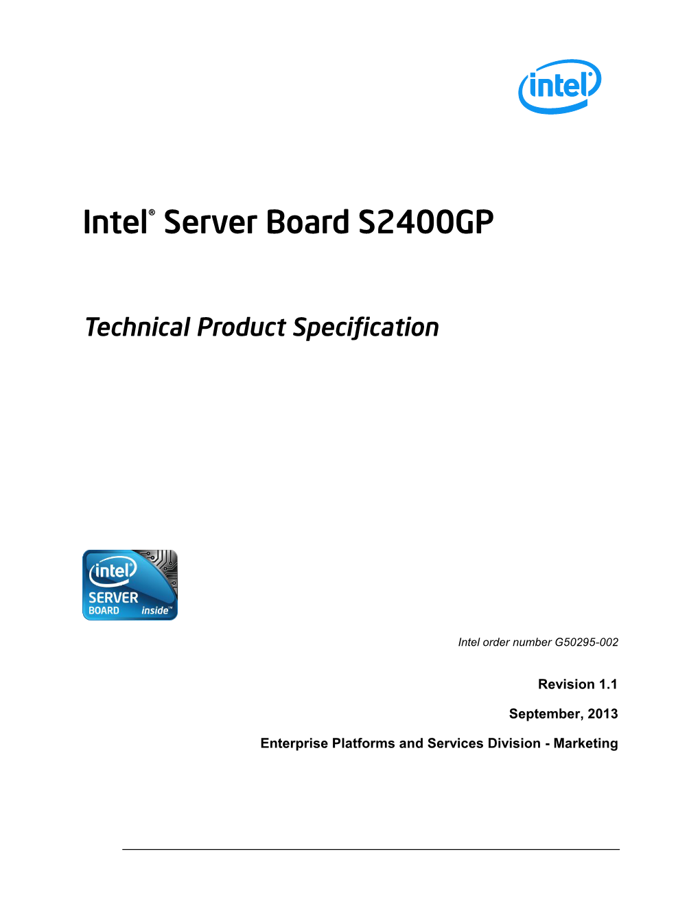 Intel®Server Board S2400GP