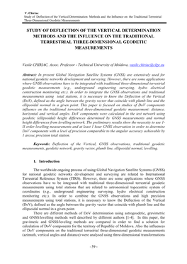 Study of Deflection of the Vertical Determination Methods and the Influence on the Traditional Terrestrial Three-Dimensional Geodetic Measurements