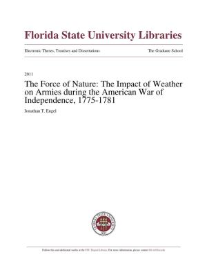 The Impact of Weather on Armies During the American War of Independence, 1775-1781 Jonathan T
