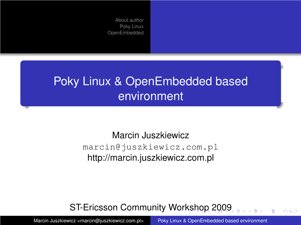 Poky Linux & Openembedded Based Environment