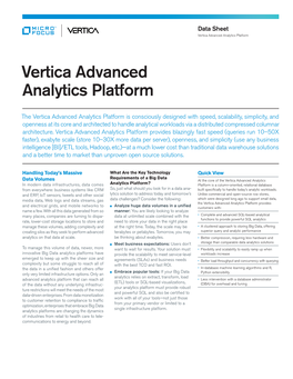 Vertica Advanced Analytics Platform