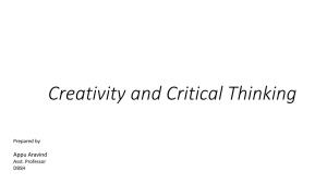 Critical Thinking Vs Creative Thinking
