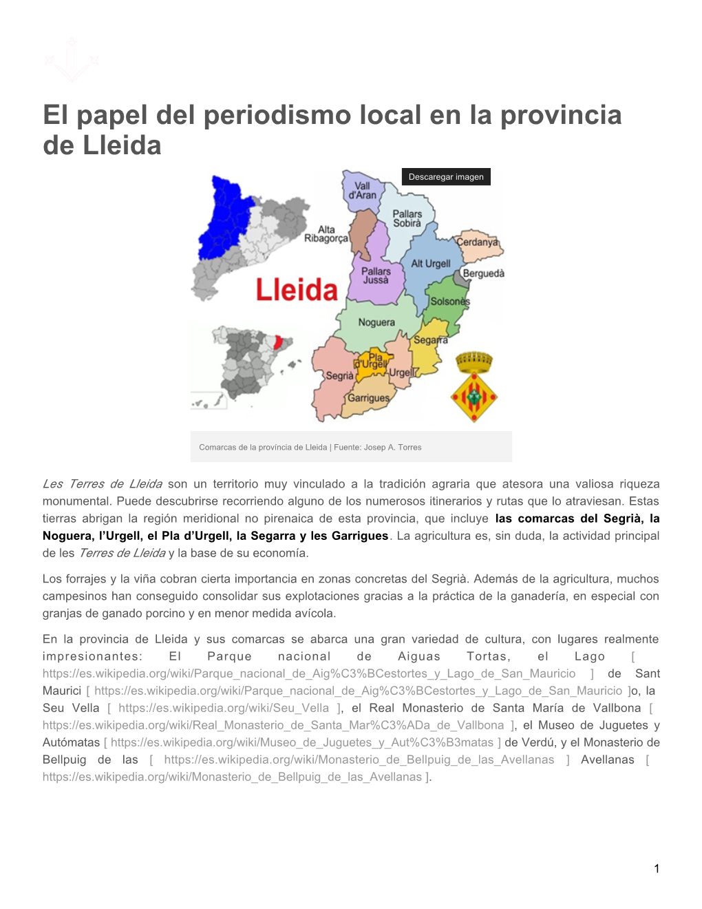 El Papel Del Periodismo Local En La Provincia De Lleida