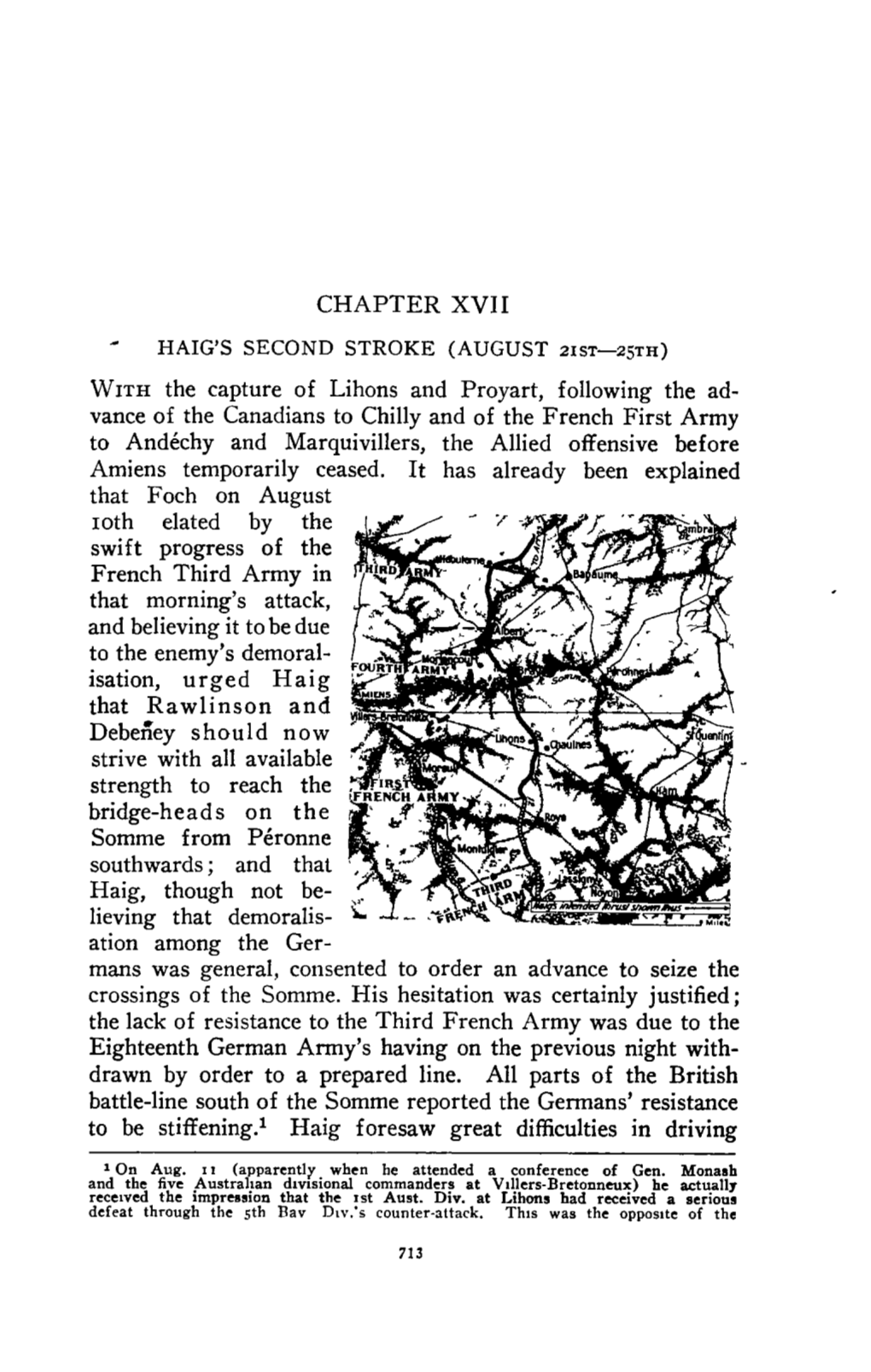 Vance of the Canadians to Chilly and of the French First Army to Andcchy and Marquivillers, the Allied Offensive Before Amiens Temporarily Ceased