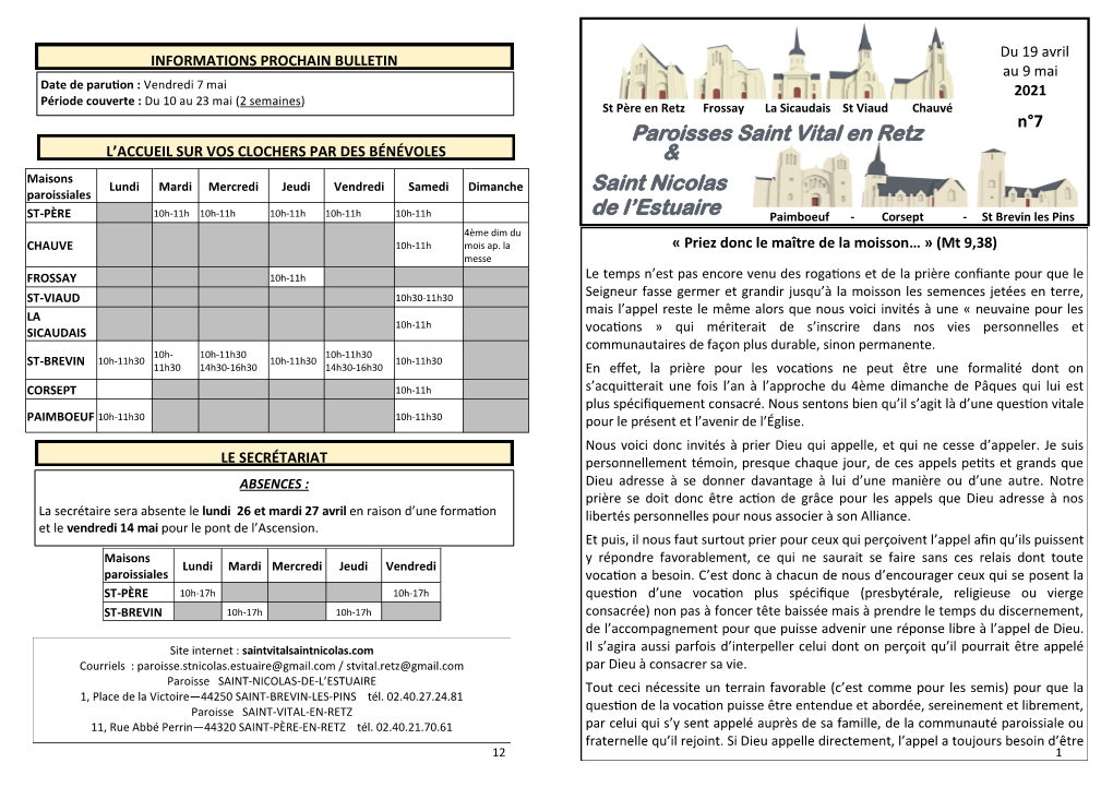 Paroisses Saint Vital En Retz & Saint Nicolas De L'estuaire