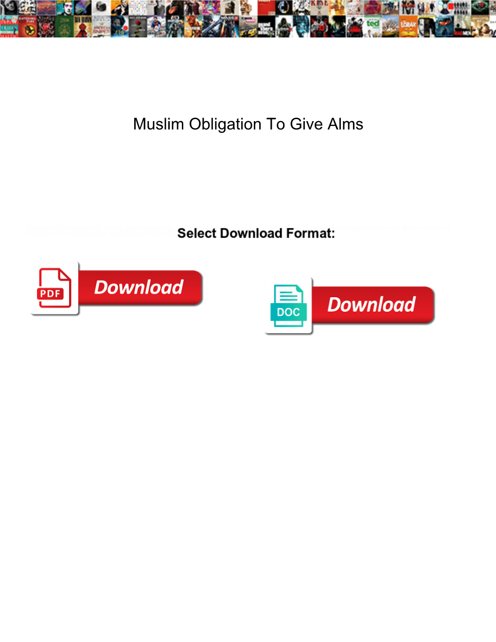 Muslim Obligation to Give Alms