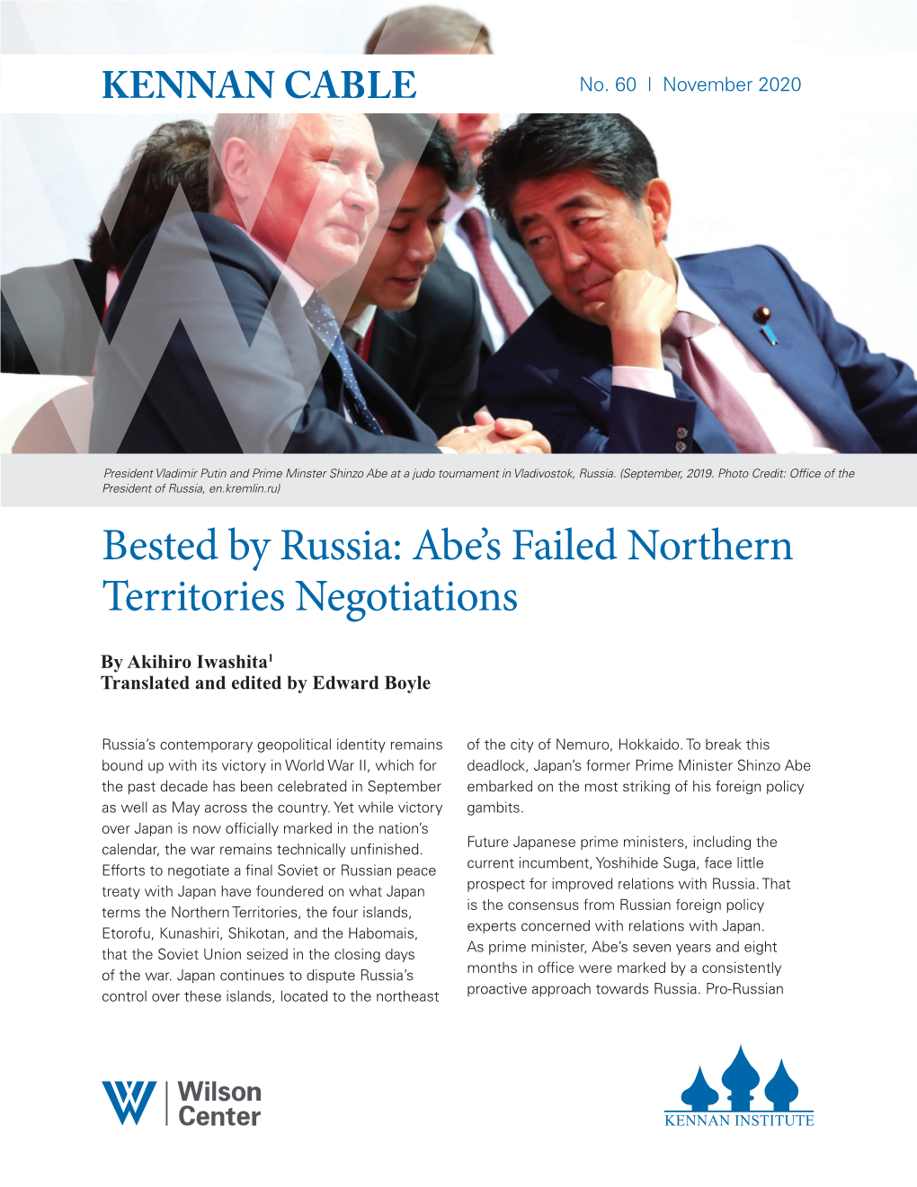 Bested by Russia: Abe's Failed Northern Territories Negotiations