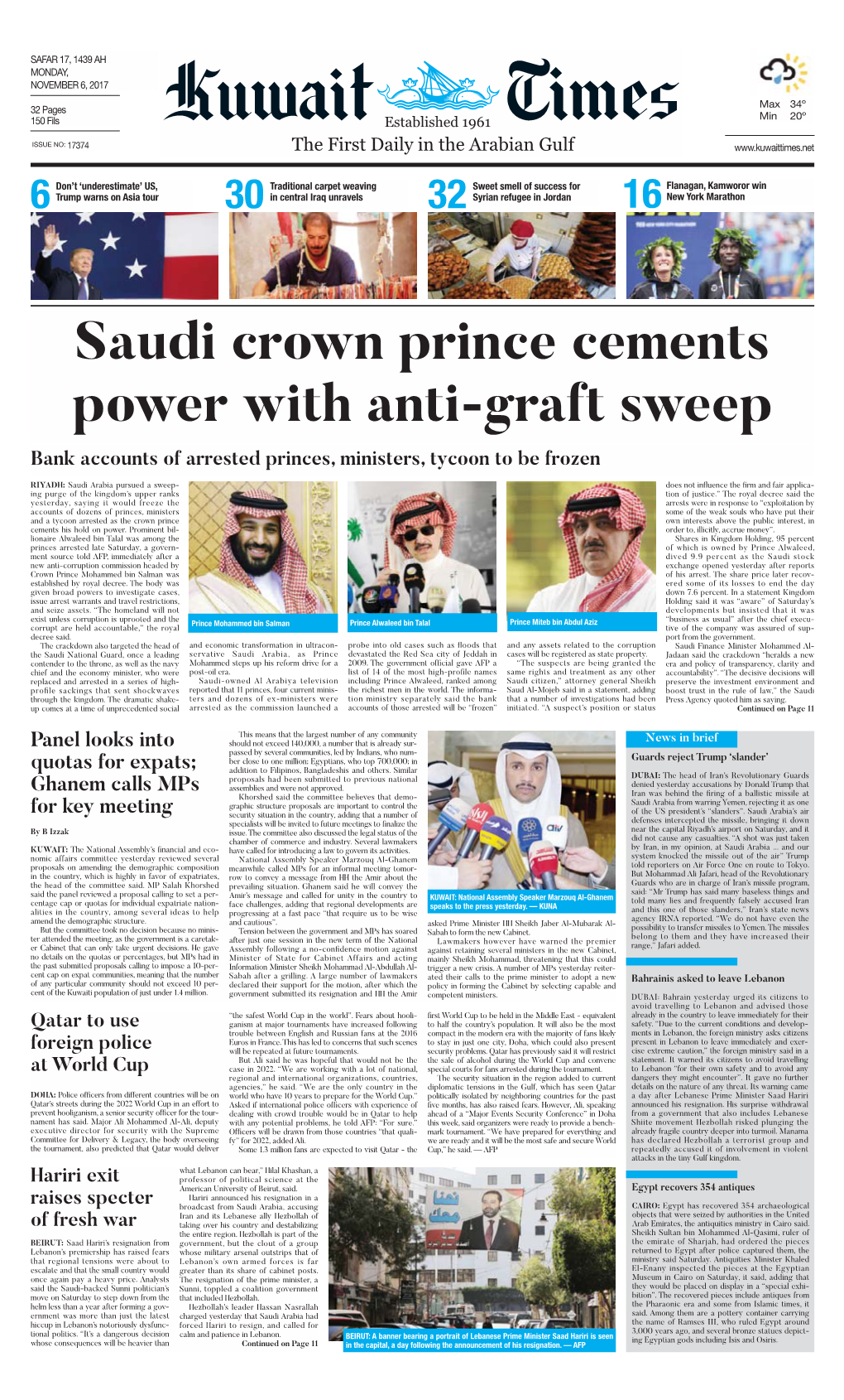 Kuwait Times 6-11-2017.Qxp Layout 1
