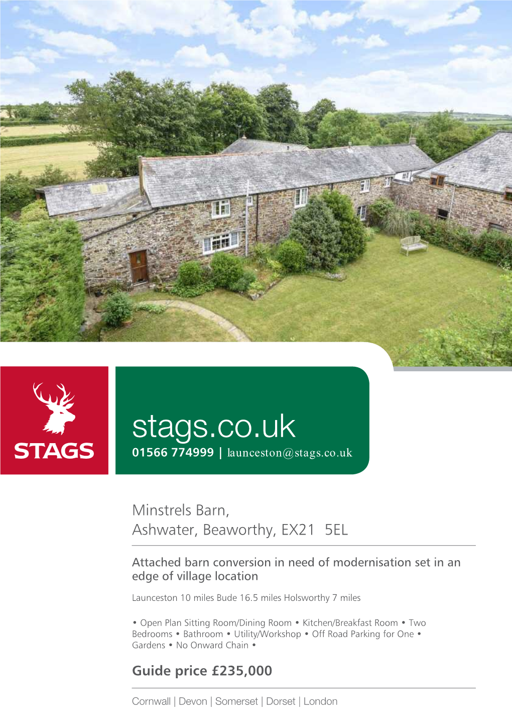 Stags.Co.Uk 01566 774999 | Launceston@Stags.Co.Uk