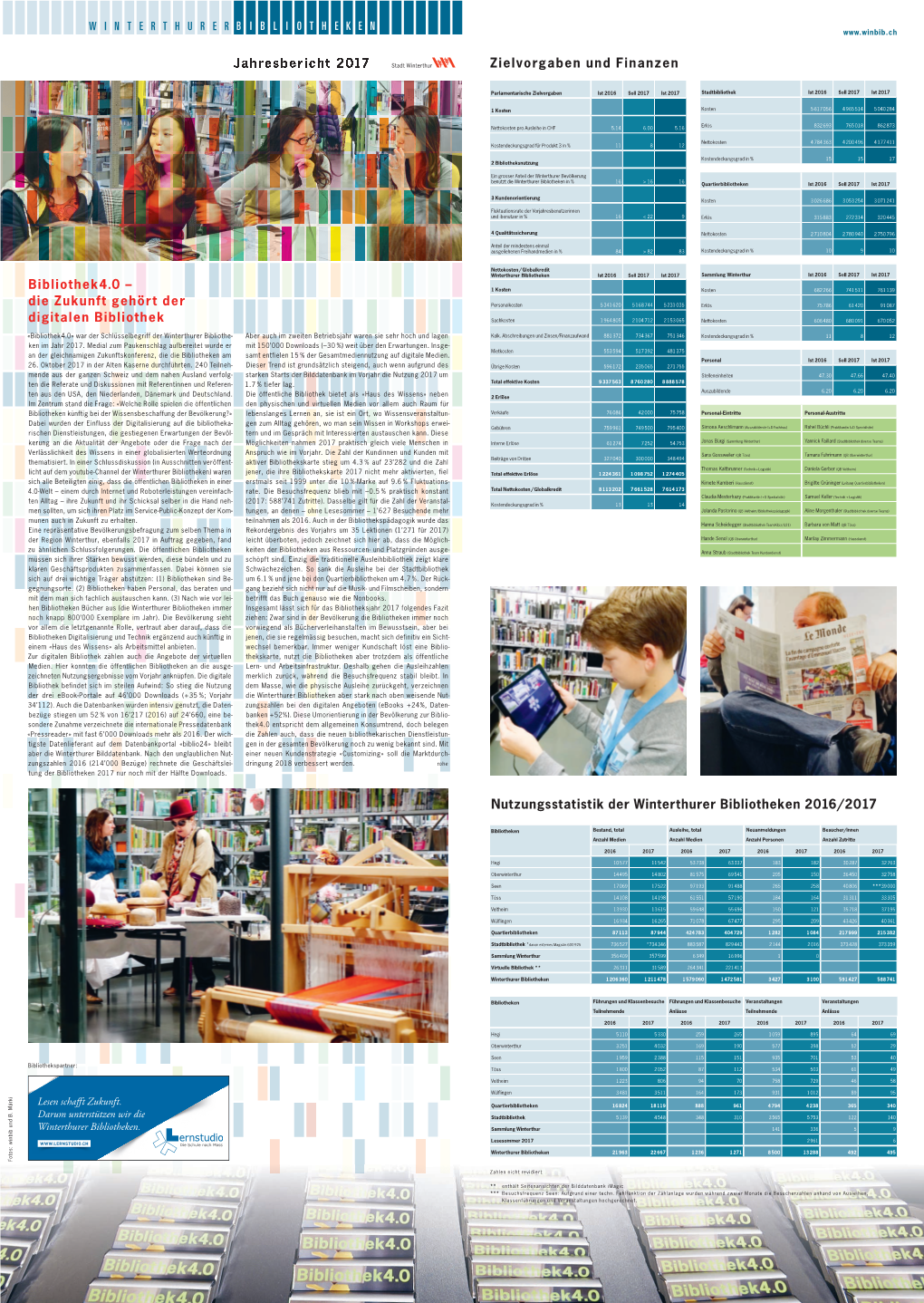 Nutzungsstatistik Der Winterthurer Bibliotheken 2016/2017