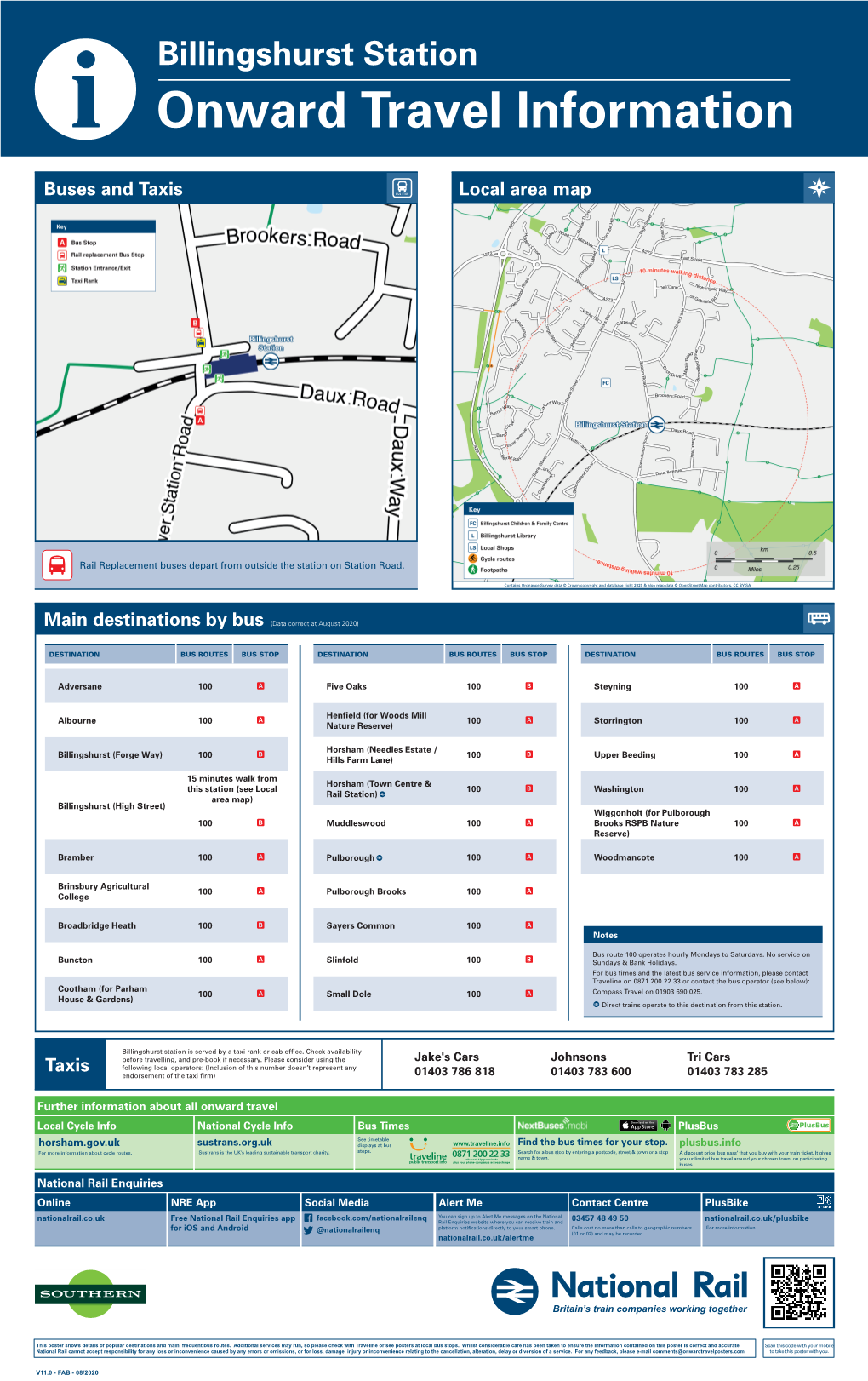 Billingshurst Station I Onward Travel Information Buses and Taxis Local Area Map