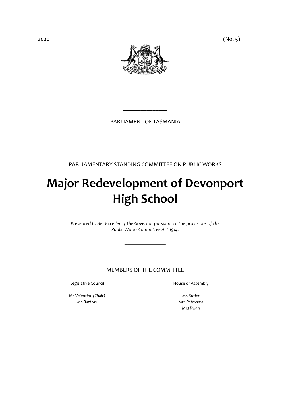 Major Redevelopment of Devonport High School
