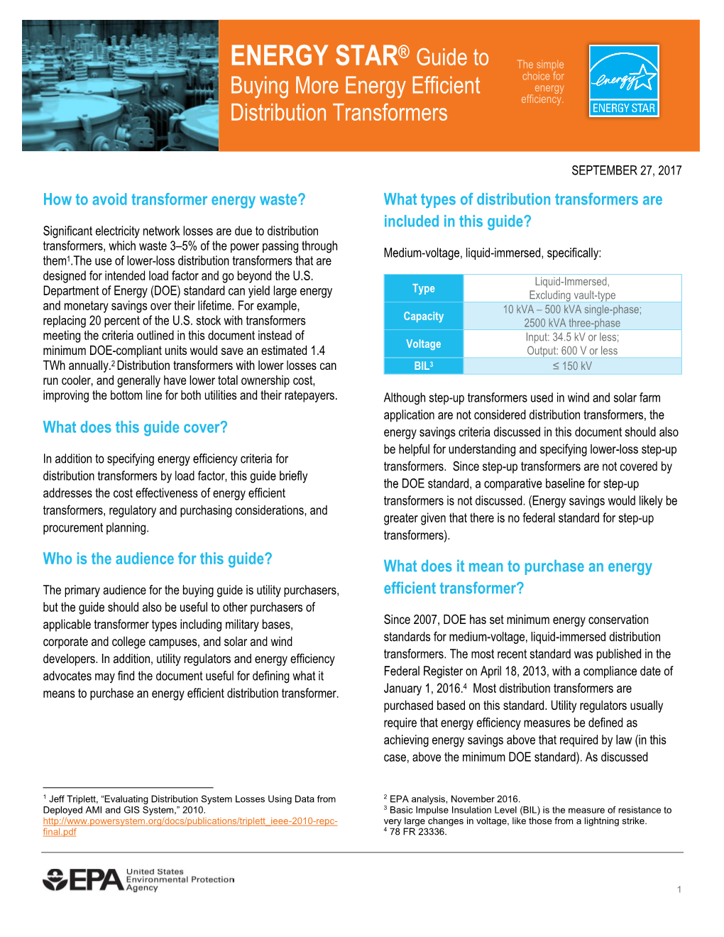 ENERGY STAR Guide to Buying More Energy Efficient Distribution