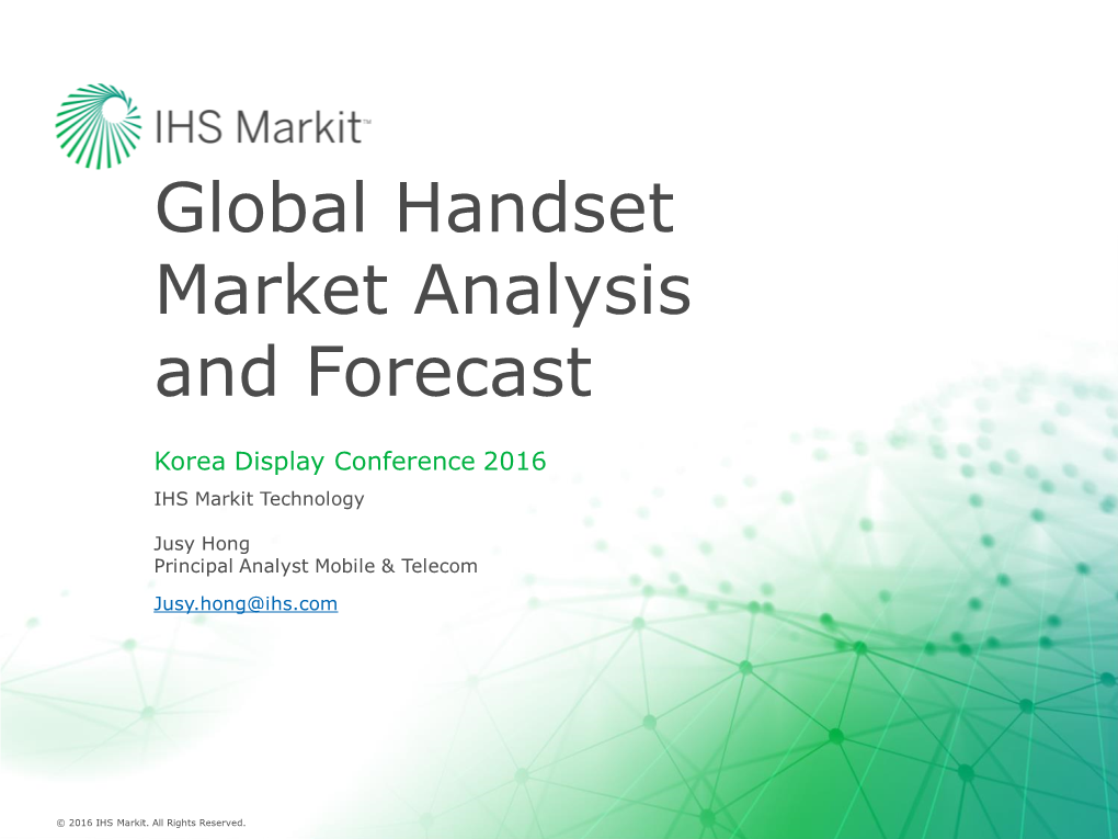 Global Handset Market Analysis and Forecast