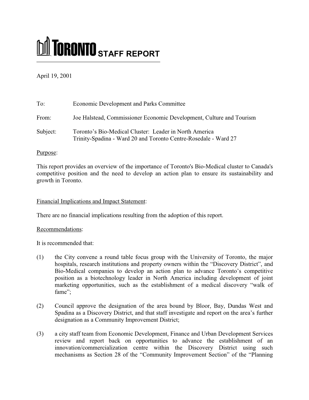 City of Toronto Customized Global Template