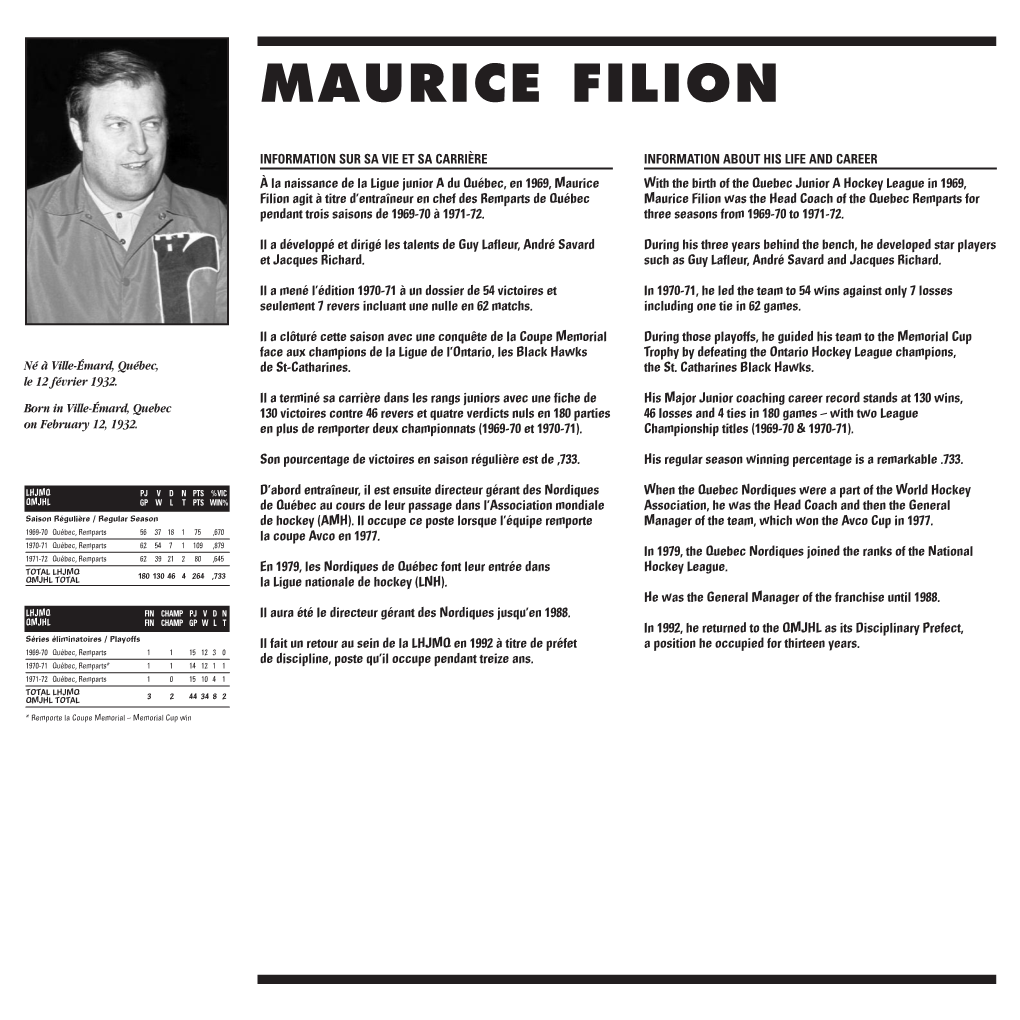 FILION, Maurice