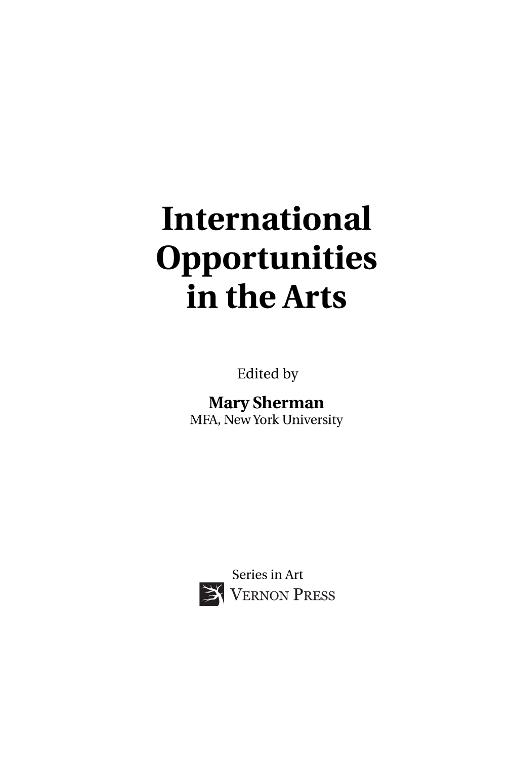 International Opportunities in the Arts