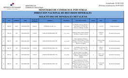 Listado De Solicitudes Metálicas Agosto 2020